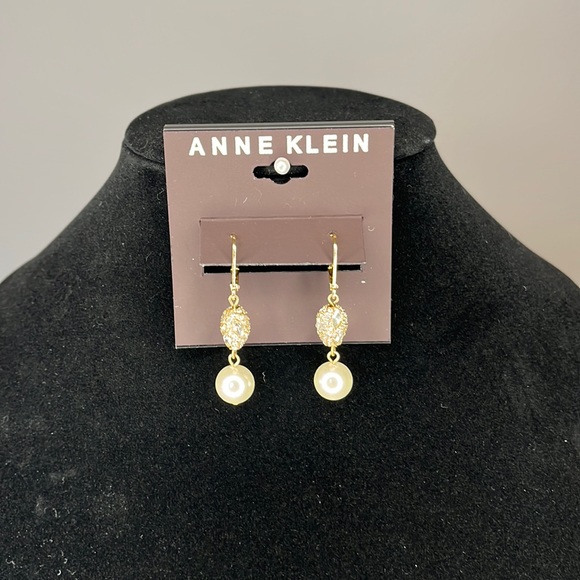 Anne Klein Jewelry - NEW Anne Klein Faux Pearl and Rhinestones Earrings